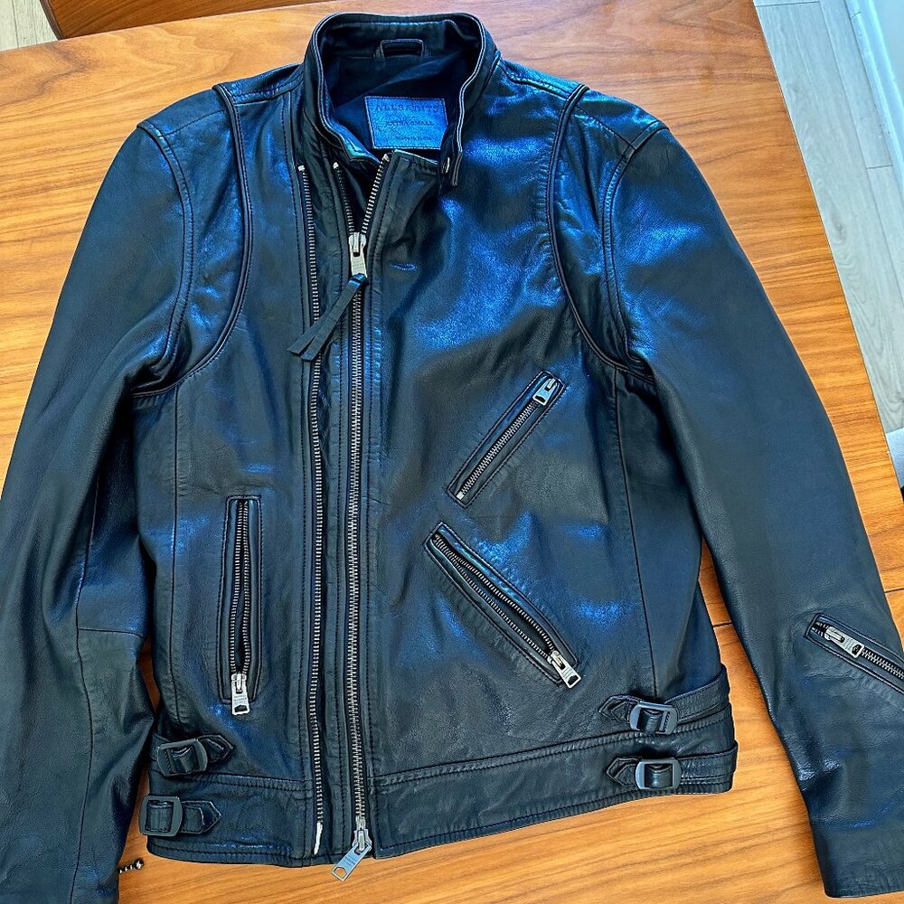 All Saints XS Men's Genuine Leather Biker Jacket